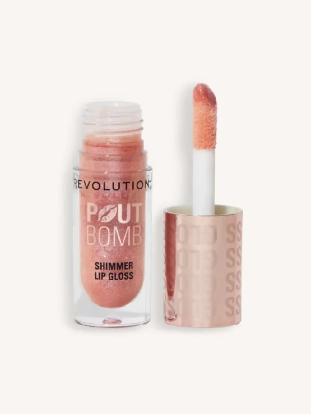 Revolution Beauty Pout Bomb Shimmer Gloss (Glimmer Nude) NWT